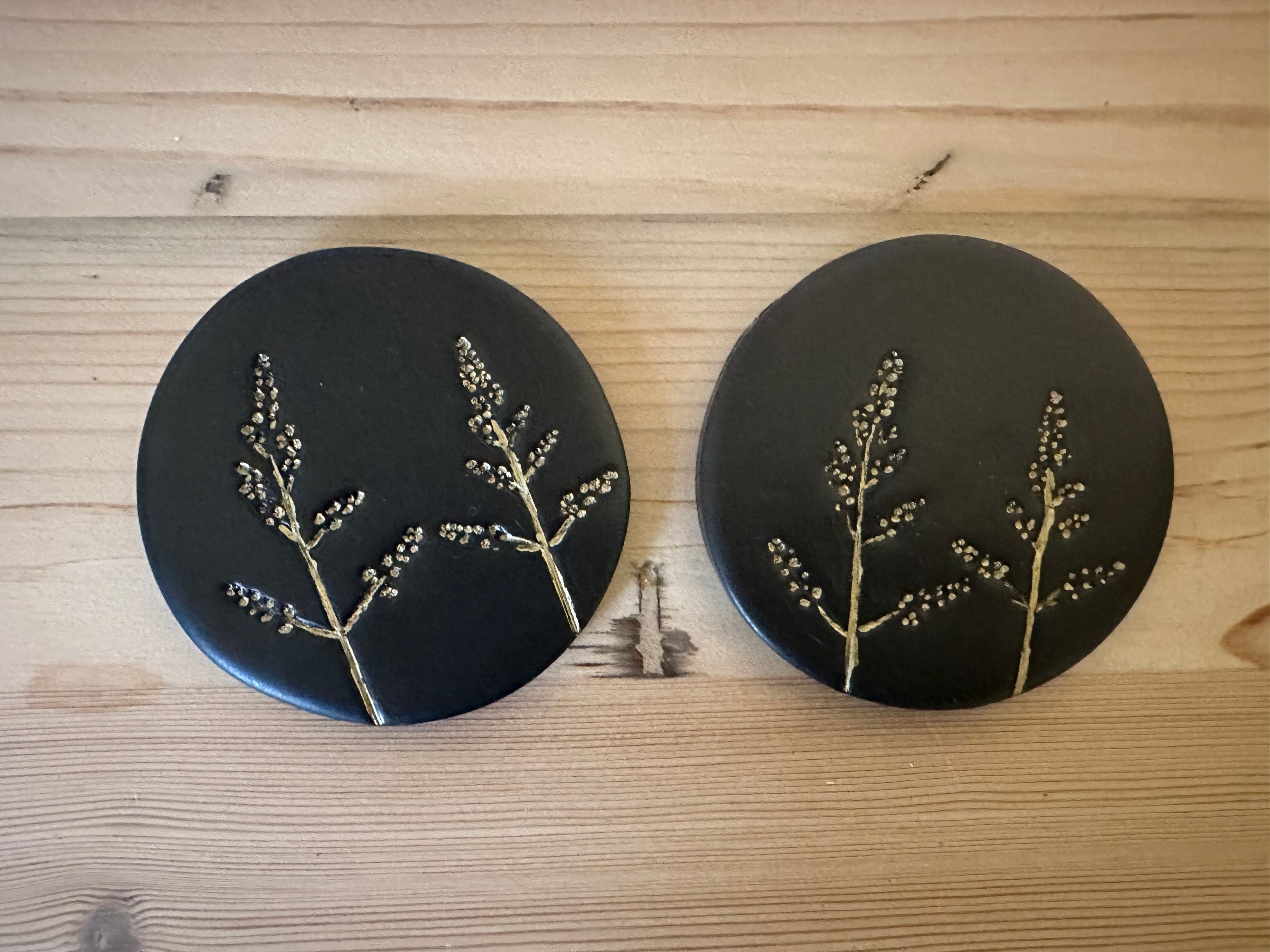 Artemis Black & Gold - Handcrafted Coasters - Set of 4