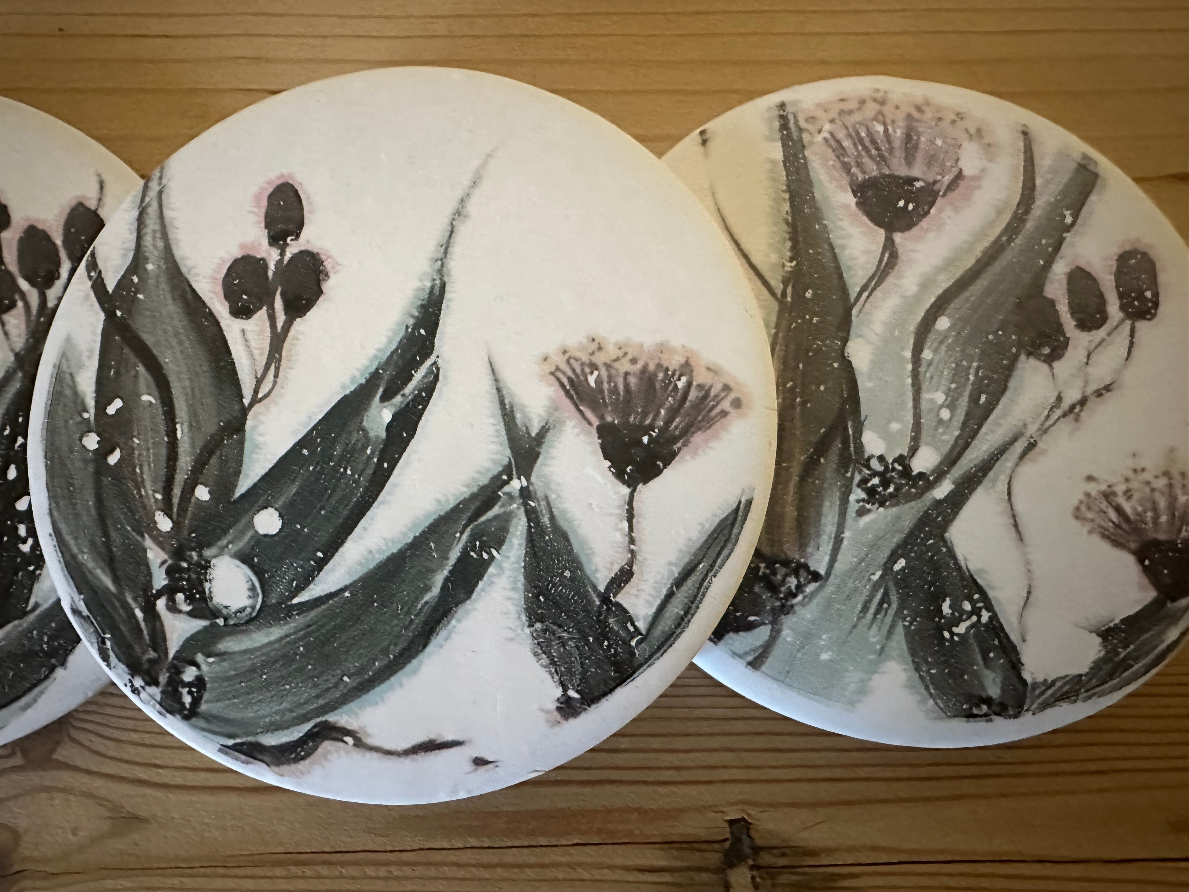Flowering Gum - Handcrafted Coasters - Set of 4